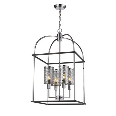 Modern 4 Light Square Lantern Chandelier
