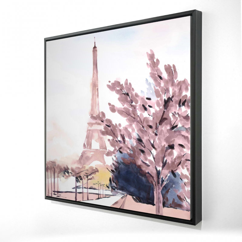 Toile encadrée Paris et Eiffel