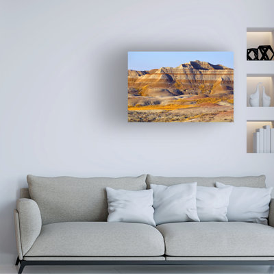 Wrapped Canvas Wall Art - Mitch Catanzaro 'South Dakota Badlands' Wall Art for Living Room, Bedroom, or Office Décor  - 22x32