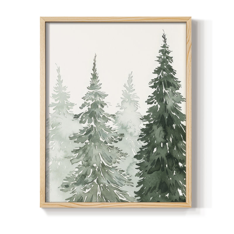 «Winter Washed Coppice I», reproduction encadrée - bois massif, H 11 po x l 9 po, Encadré naturel