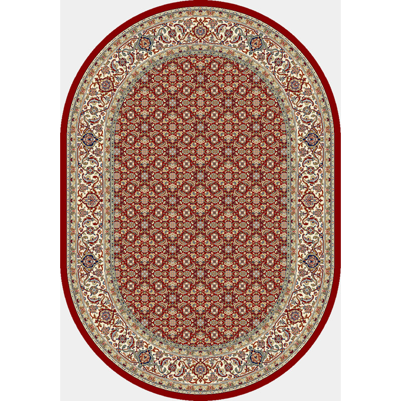 Tapis oriental rouge / ivoire Attell, Ovale 2 pi 7 po x 4 pi 7 po