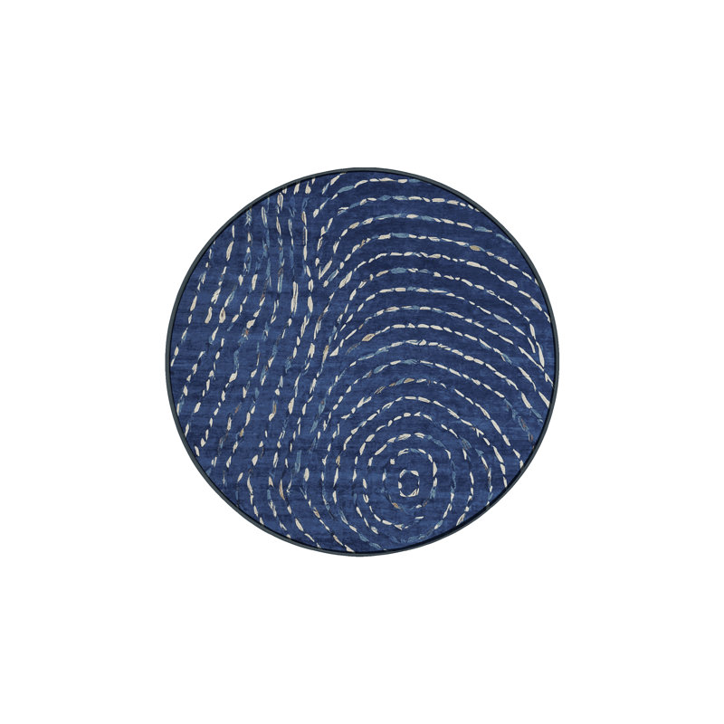 Machine Washable Gray Area Rug, Round 6'