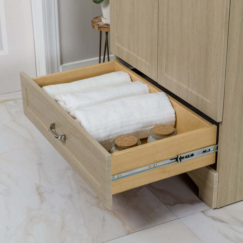 Ensemble de meuble-lavabo sur pied simple 30,5 avec plateau Emlyn, Brun