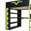 Lit mezzanine double avec bureau intégré et lumières à DEL RVB, lit Pro-Gamer avec prise de courant, grande bibliothèque, panneau perforé, plateau à clavier et tiroir de rangement, 3 couleurs disponibles, vert