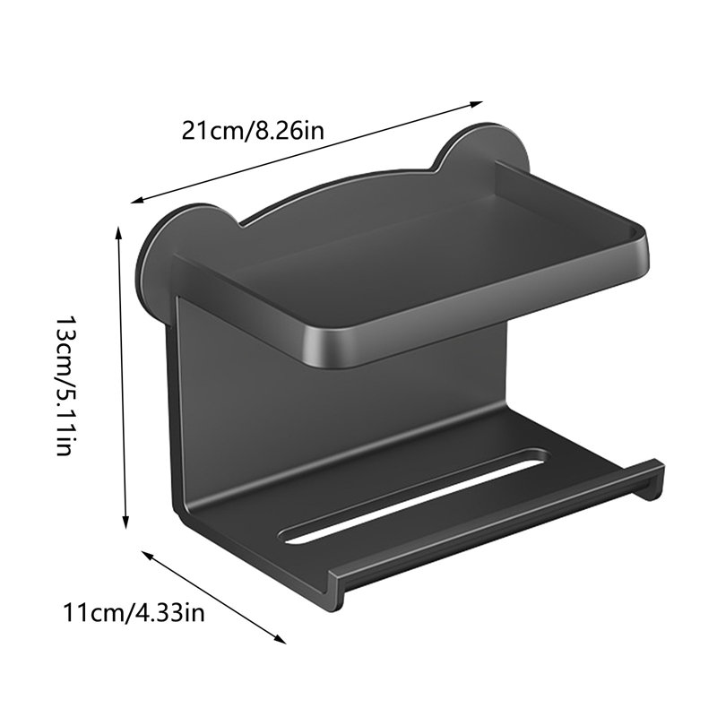 Papier hygiénique sur pied antirouille avec accessoires, Black
