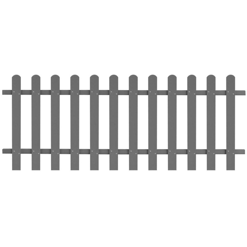 Ayia 200 cm W Fence Panels Fencing, 80cm H x 200cm W, Grey