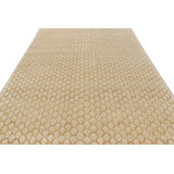 Rug & Kilim’S Modern Block Print Rug In Gold With Cream Floral Pattern