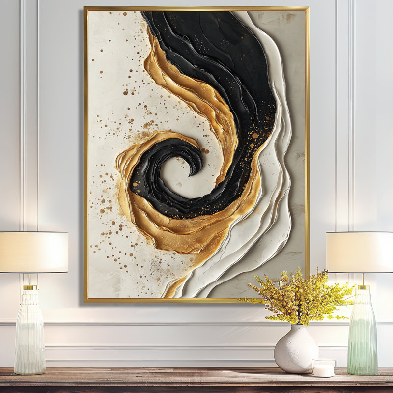 Impression sur toile encadrée Goldern, 32" H x 24" W, Reproduction avec cadre flottant, Doré