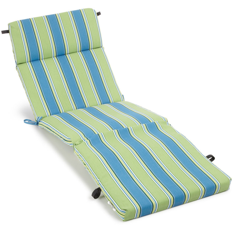 Outdoor 3'' Chaise Lounge Seat / Back Cushion, Caribbean