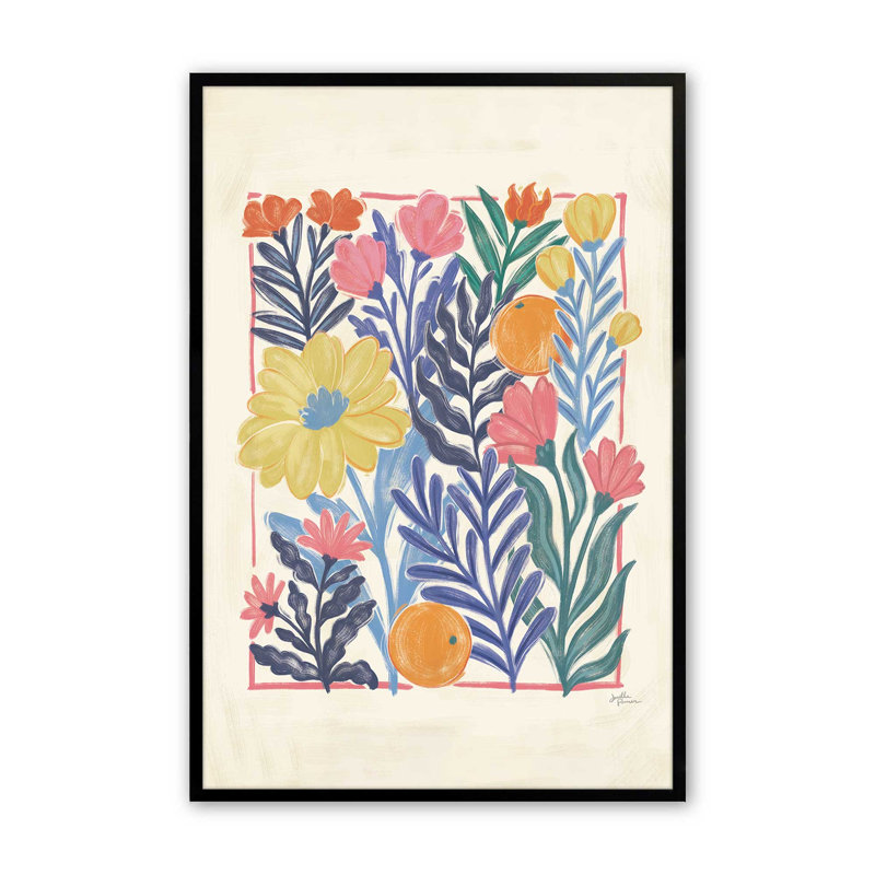 «Tropical Floral Delight II», Noir satiné, H 15 po x l 12 po