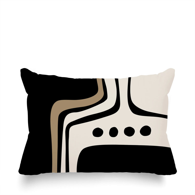 Coussin lombaire réversible intérieur / extérieur Sofi Minimalist, H 14 po x l 20 po, Crème, crème