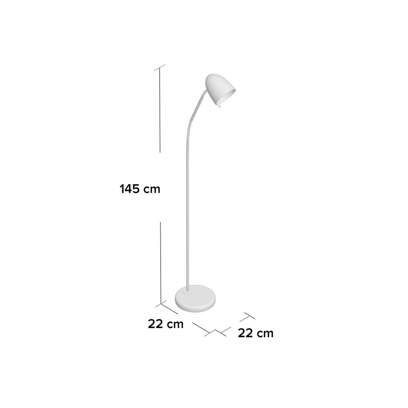Eivind 145cm Task Floor Lamp, Dark Grey