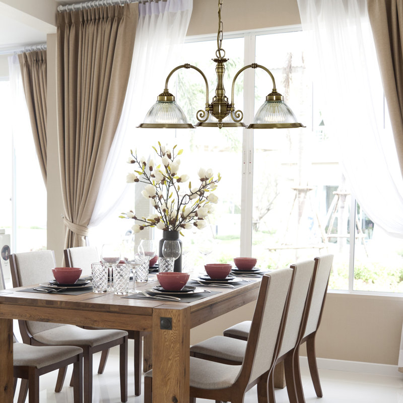 Arnott 3 - Light Shaded Chandelier, Plated Antique Brass