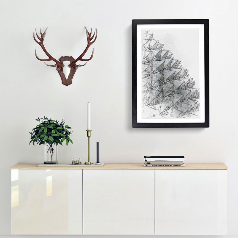 Sketching the Architecture Vol.63 - Picture Frame Drawing Print, 87cm H x 62cm W x 2cm D, Black Framed
