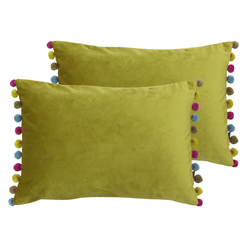 Fiesta Rectangular Scatter Cushion, Bamboo/Pink/Blue