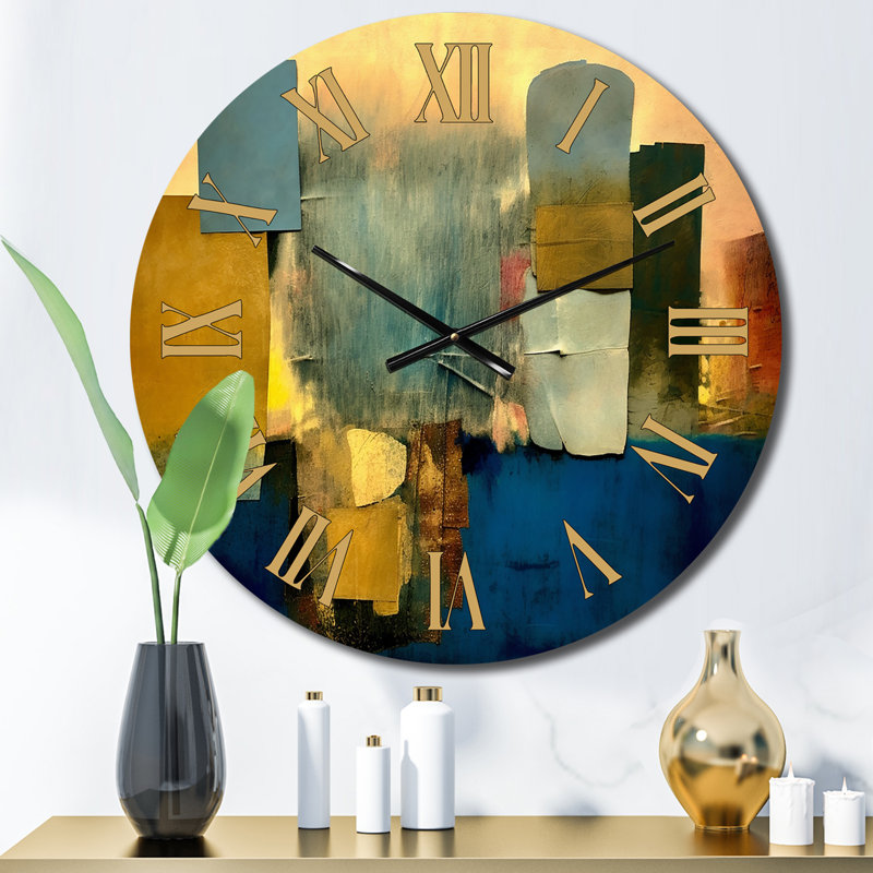 Horloge murale en métal Sunrise Over City, Petit