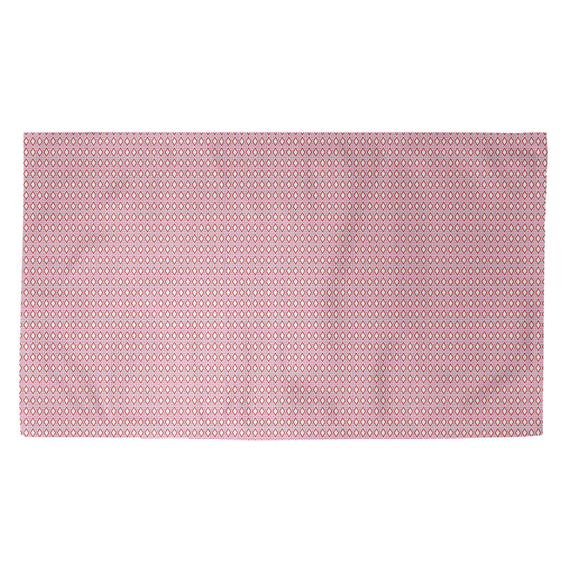 Tapis rouge/zone blanche fait main, Rectangle 5 pi x 7 pi