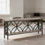 Console de style industriel à 2 niveaux avec grain de bois rétro et détails en métal noir, parfaite pour les espaces étroits et polyvalente-1053222077