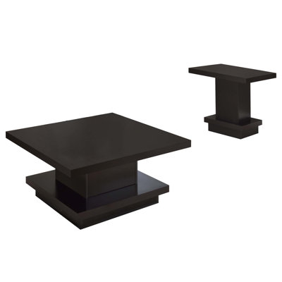 Populuxe Cappuccino 2-Piece Square Coffee And End Table Set