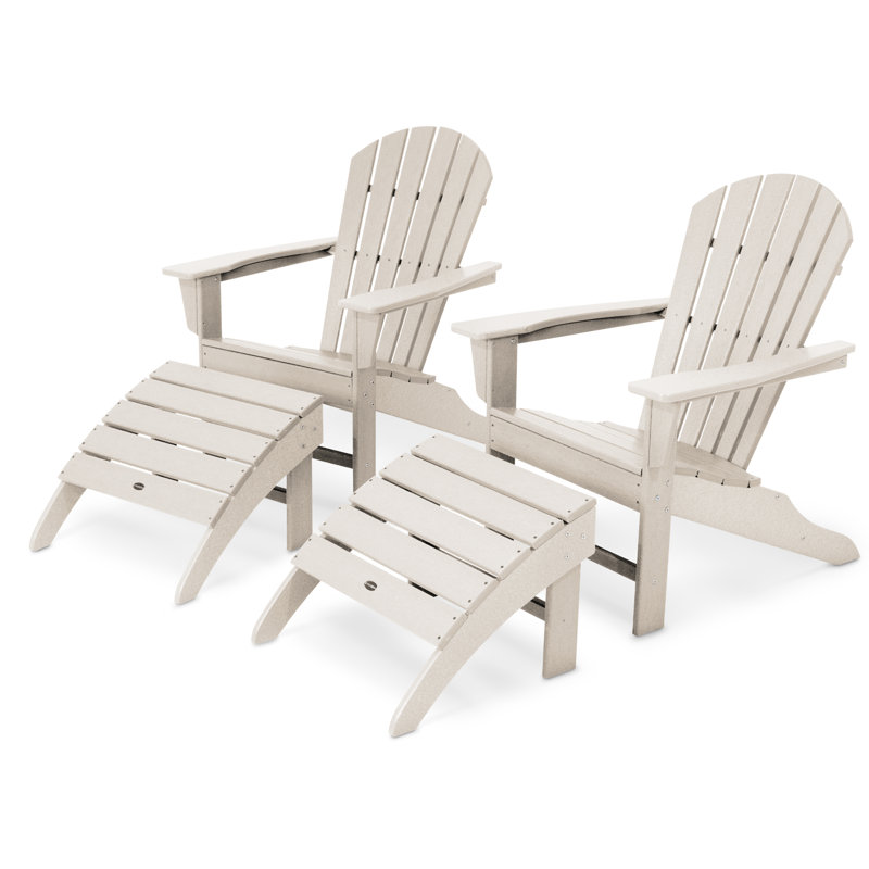 POLYWOOD South Beach 4-Piece Adirondack Set, Sand
