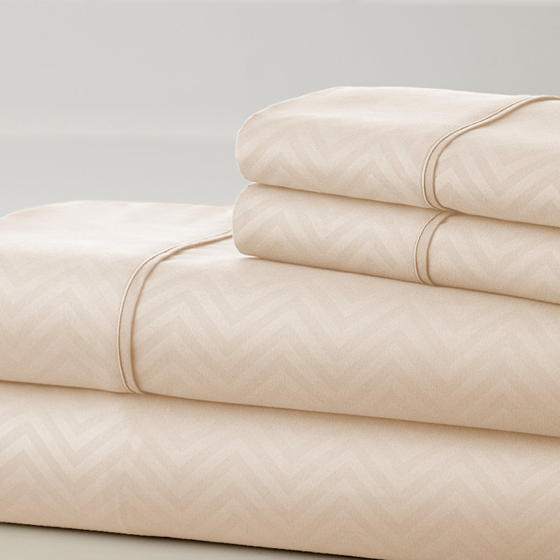 Sage Twin Chevron Microfiber Cotton Sheet Set