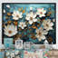Blanc et bleu, charmante fleur printanière élégance IV - Fleurs, art mural-146368497-146368501
