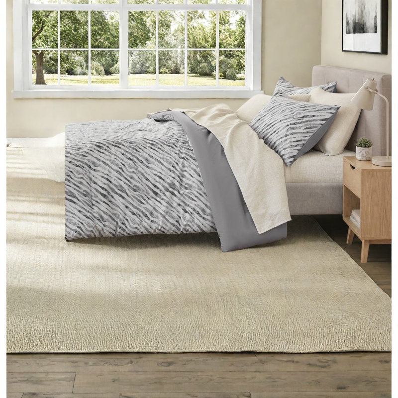 Ensemble de literie Cal King - Pièce, ensemble de couette moderne en polyester gris pour la maison