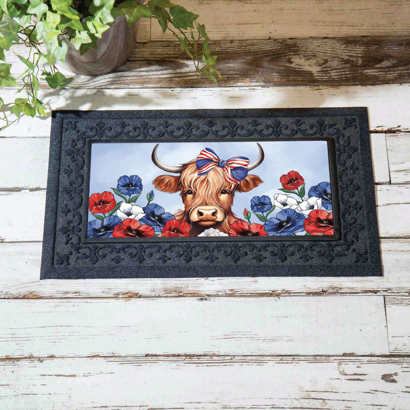 Tapis Patriotic Highland Cow Sassafras