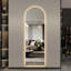 Miroir mural pleine longueur 65 po x 21 po à DEL, conception à arche symétrique, éclairage à intensité variable 3 couleurs, incassable
