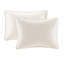 Couvre-lit réversible couleur crème, taille double - Garnissage en coton confortable, design élégant, tissu traité pour une texture riche et un confort optimal, motif de couture classique.