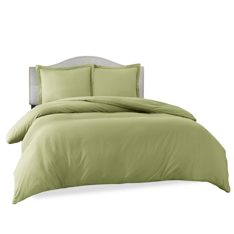 Modern & Contemporary Duvet Cover, Sage Green, Full Duvet Cover + 3 Additional Pieces