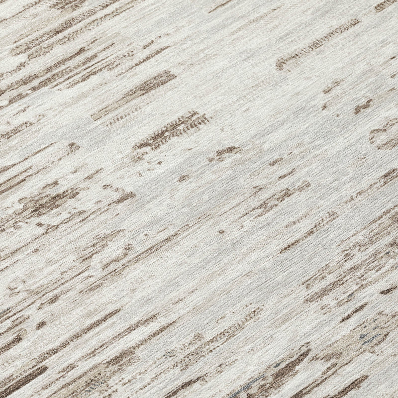 Machine Washable Indoor/Outdoor Chantille ACN2767 Modern Rug, Ivory, 8' Round