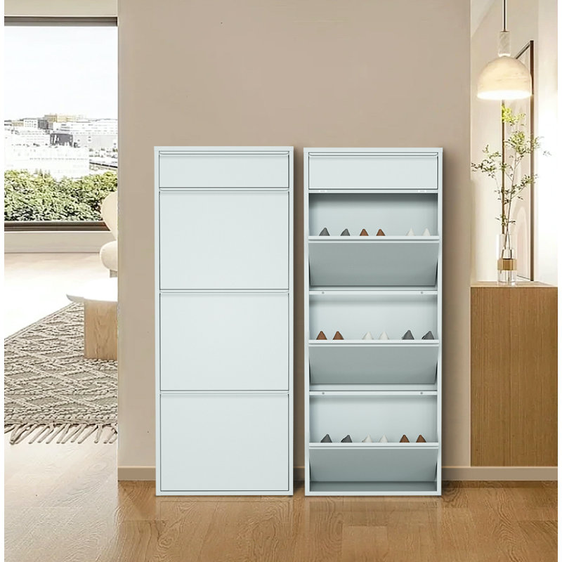 Armoire de rangement pour chaussures 6 paires, Gris