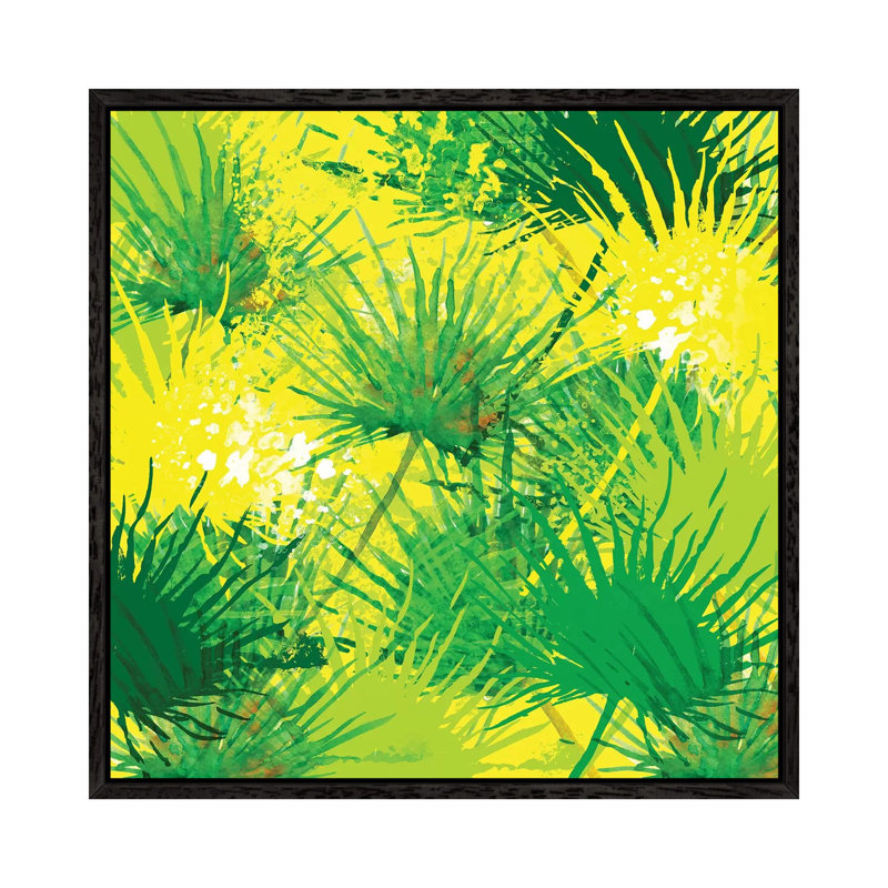 Palms 1 Piece Wall Art on Canvas, 66.04 cm H x 66.04 cm W, Black Framed
