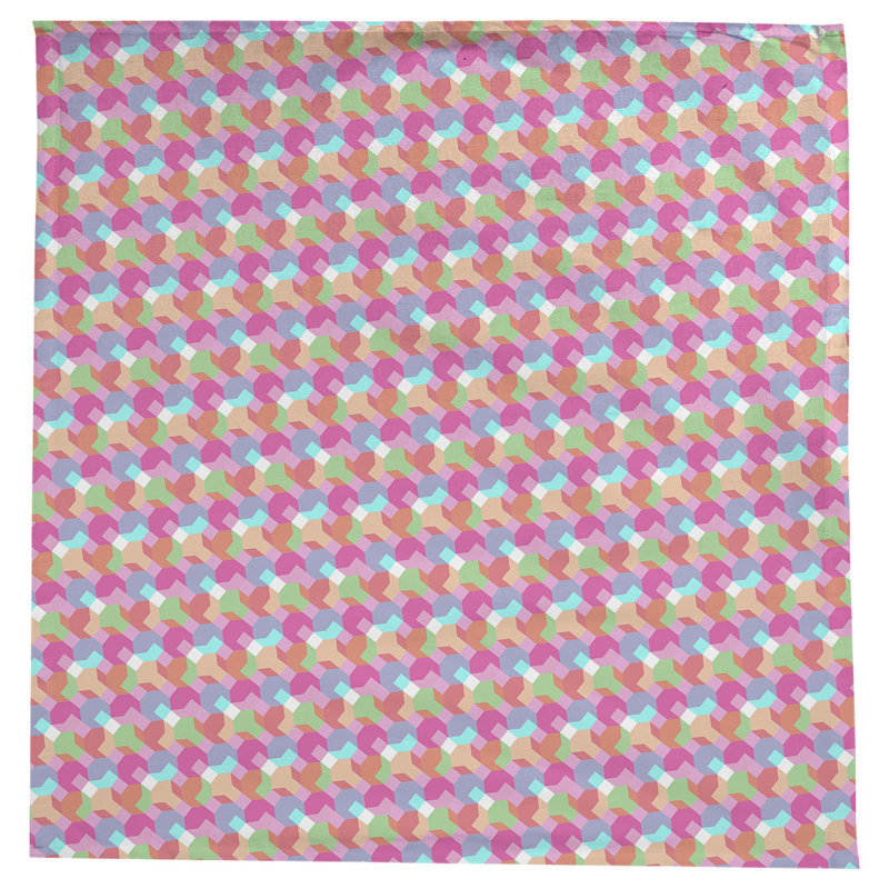 Nappe octogone Avicia, Bleu / Rose