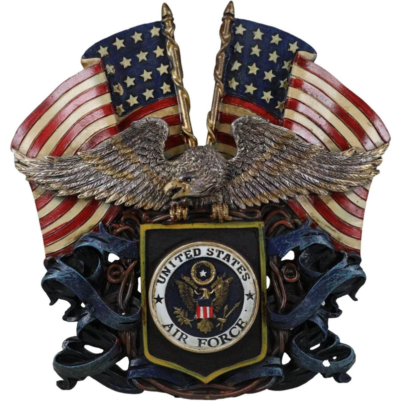 Emblème Bridwell Air Force Eagle avec drapeaux américains