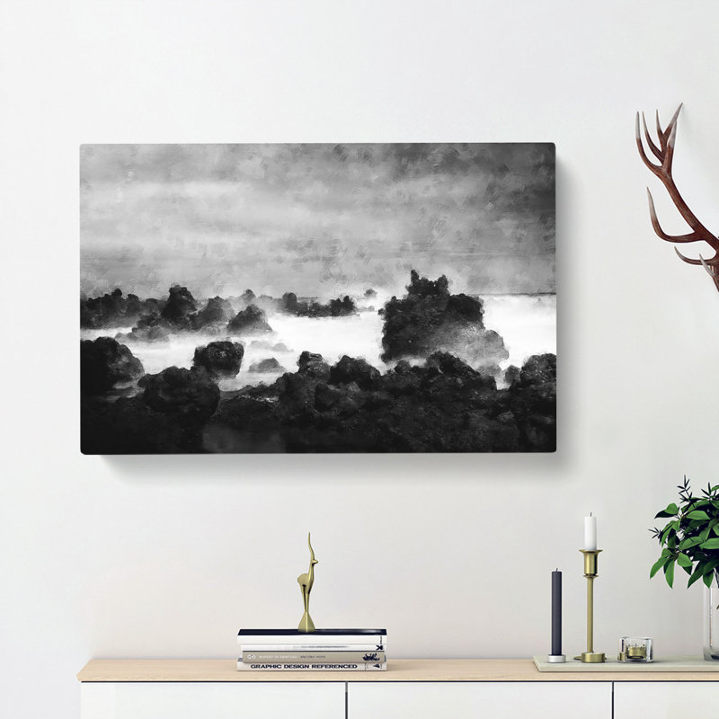 Waves Against the Rock - Wrapped Canvas, 35cm H x 50cm W x 3cm D