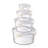 Sorbus Airtight Clear Food Storage Container Plastic Stackable, Snap Lid BPA free – 4 Pack, White-124953979