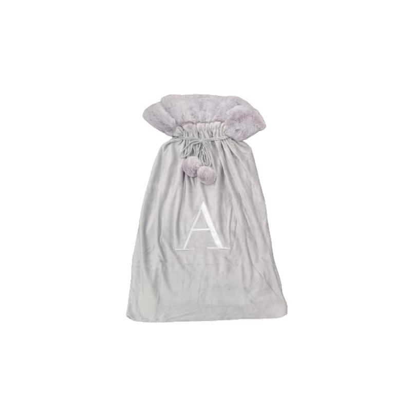 Faux Fur Santa Sack, Light Grey