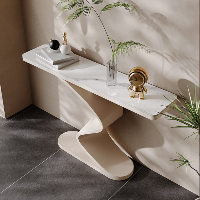 Console Table, Off White, 31.5" H x 39.4" W x 11.8" D, White