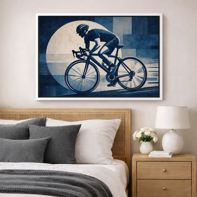 «Cycling Sport Silhouette», photos de salon de bureau, impression sur toile giclée sur toile encadrée, H 24 po x l 36 po