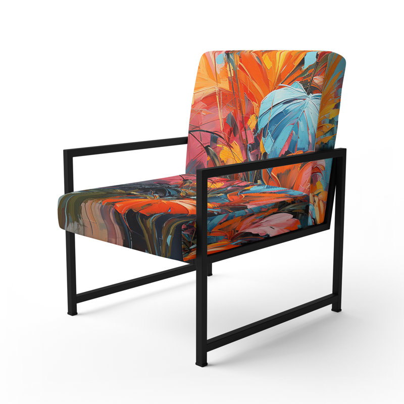 Davidenko - Chaise d'appoint rembourrée Palm Trees, Noir
