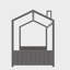 Lit double en bois de velours, gris-121070462