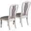 Ensemble de salle à manger transitionnel 9 pièces avec plateau en chêne 6 chaises d'appoint et 2 chaises avec accoudoirs et coussin blanc