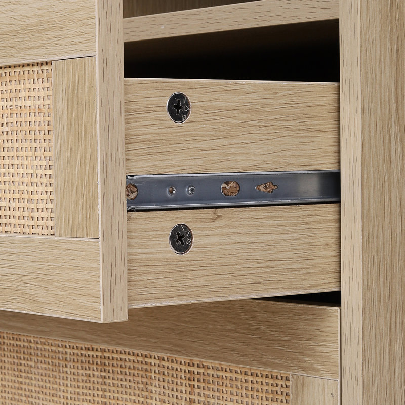 40 cm W Rattan Bedside Table