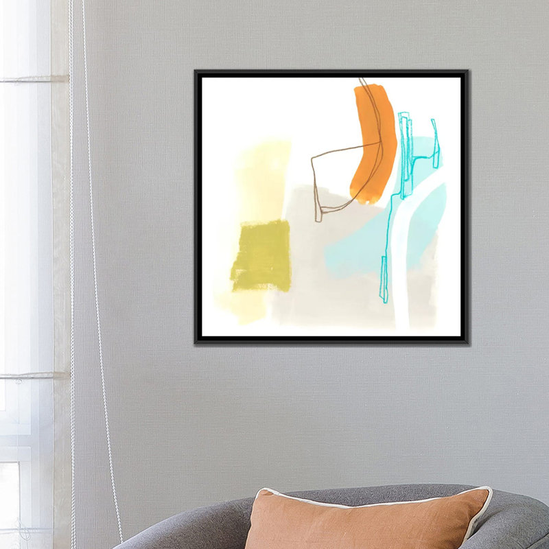 « adagio i », reproduction sur toile, H 18 po x l 18 po x P 1,5 po, Toile avec cadre noir, Pas de tapis