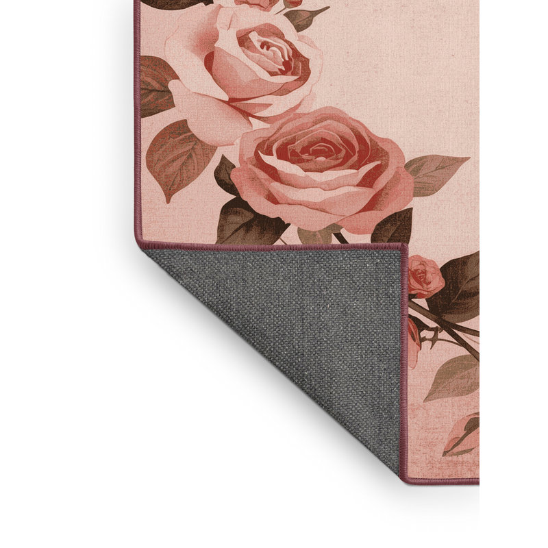 Tapis rose moelleux et moelleux à motif abstrait rose et moderne Escarcega, 8 x 12