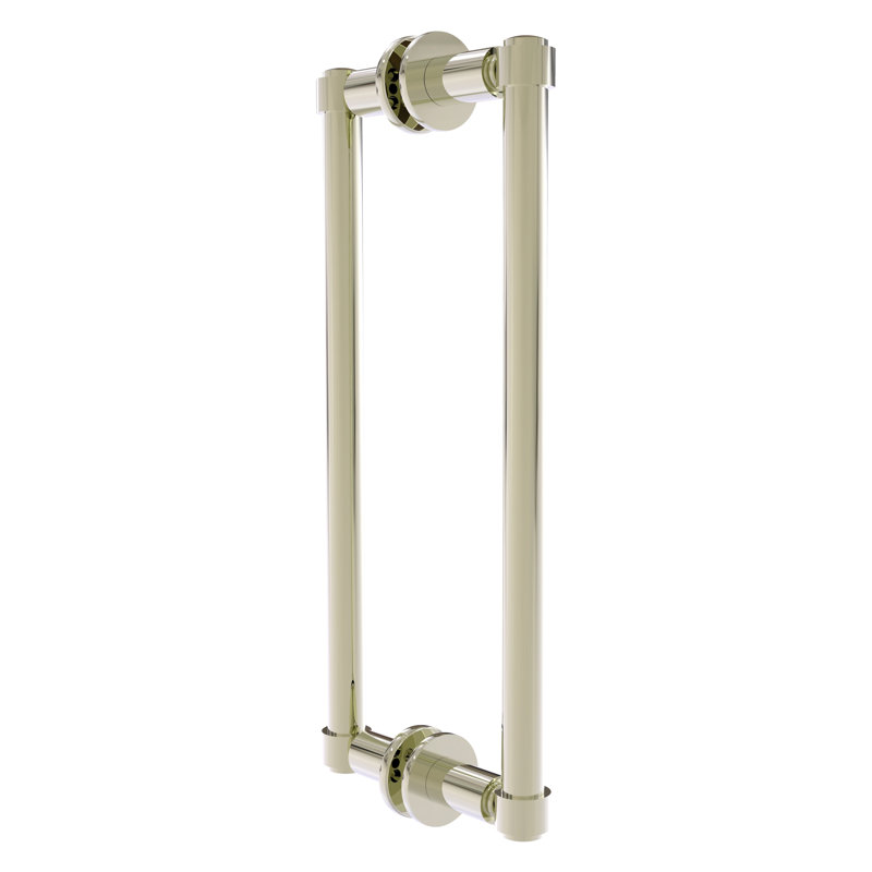 Contemporary 12" Back to Back Shower Door Pull, Polished Nickel