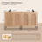 Modern Fluted Arched Buffet Cabinet with Storage, 34" Tall Wooden Modular Sideboard Cabinet w/Adjustable Shelves-445946608-450329096-437950843