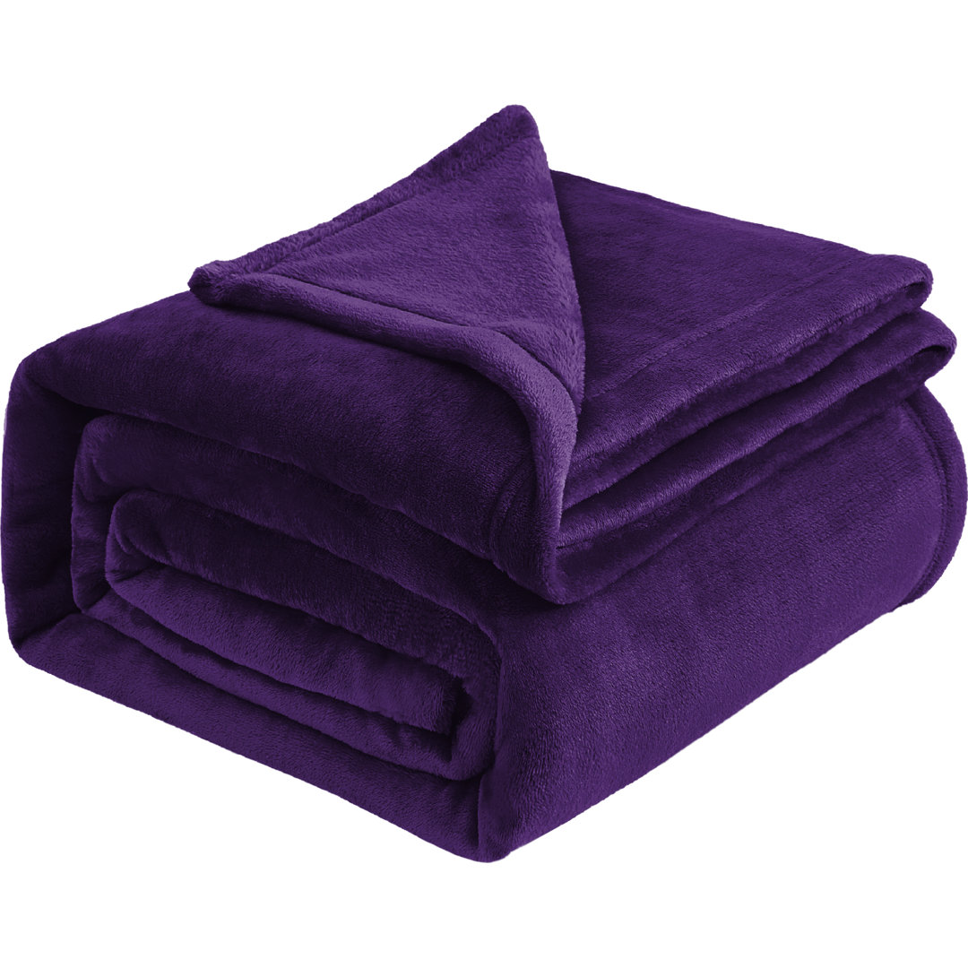 Aspire Homeware Ultra-Soft Hotel Quality Reversible Plain Weave Fleece Throw Blanket